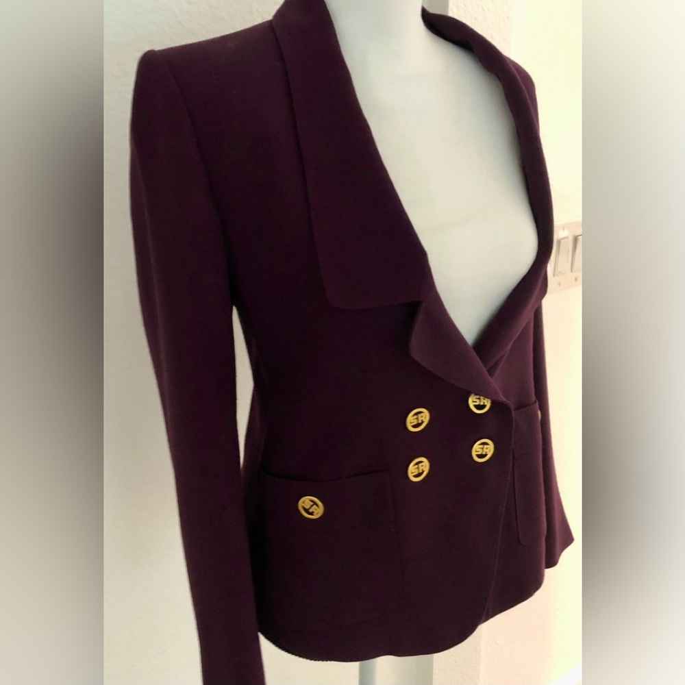 Sonia Rykel Couture lined burgundy jacket. Size 36 - French. Button detailed